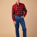 Flannel Shirt With VELCRO® Fasteners for men by Buck & Buck in red, and available in different sizes. This tops item is part of our shirts collection.