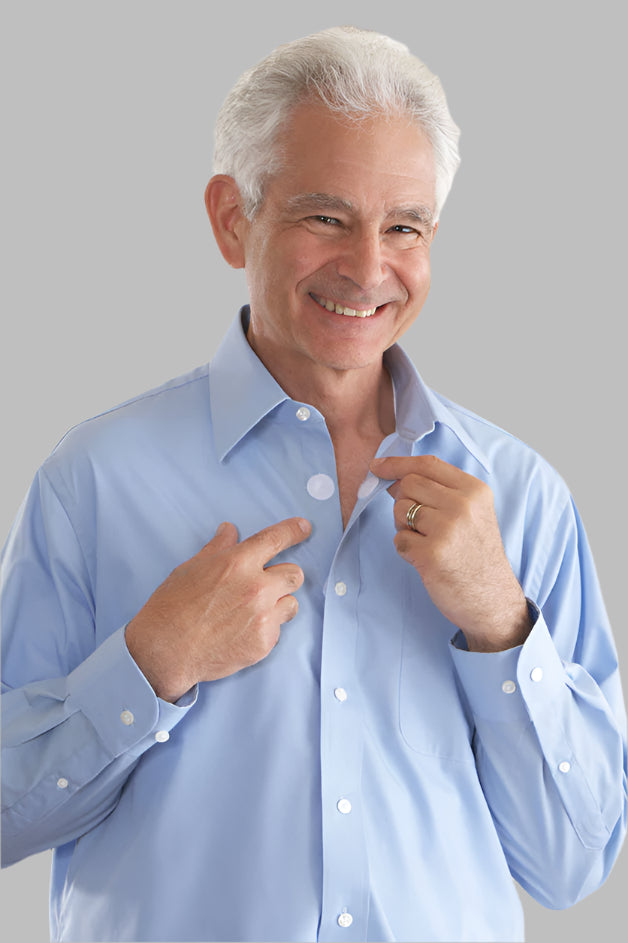 Long Sleeve Dress Shirt With VELCRO® Fasteners (Open Collar) for men by Buck & Buck, and available in different sizes. This tops item is part of our shirts collection.