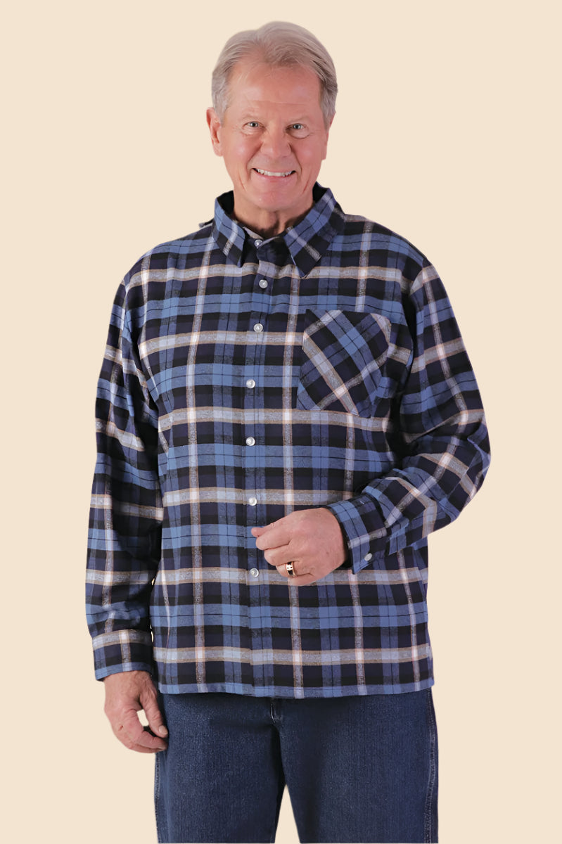 Wrap Back Flannel Shirt for men by Buck & Buck, and available in different sizes. This tops item is part of our shirts collection.