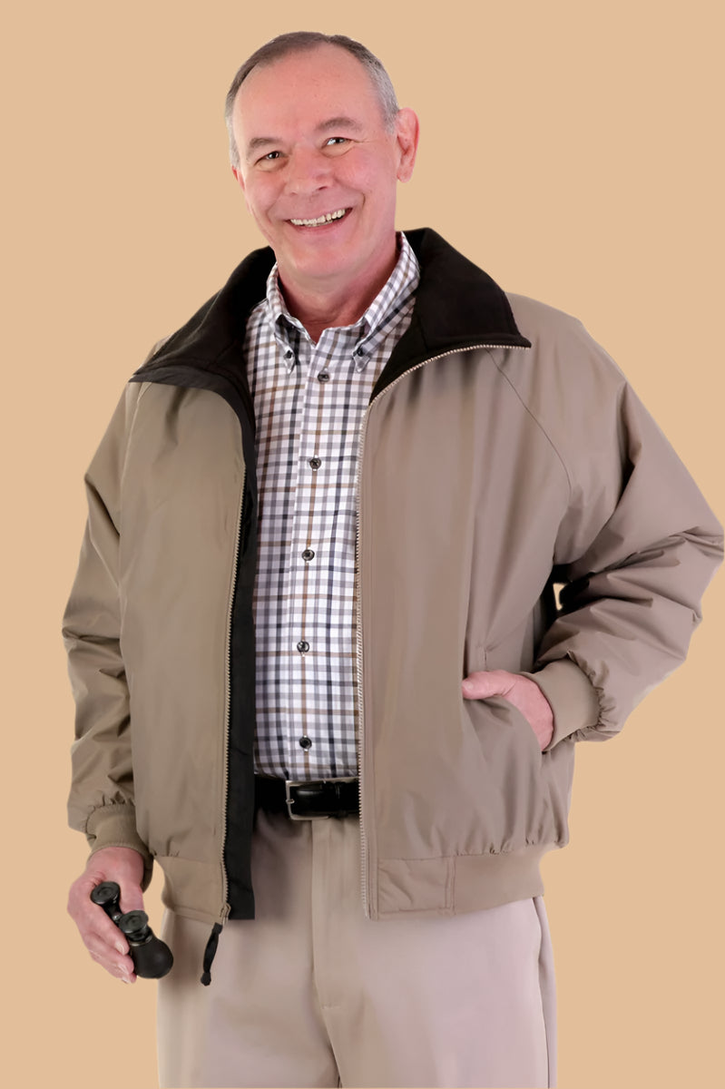 Men's Fleece Lined Jacket by Buck & Buck in Khaki, and available in different sizes. This outerwear & layering item is part of our coats & jackets collection.