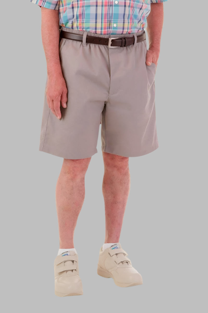 Men's Elastic Waist VELCRO® Fastener Fly Shorts by Buck & Buck, and available in different sizes. This bottoms item is part of our shorts collection.