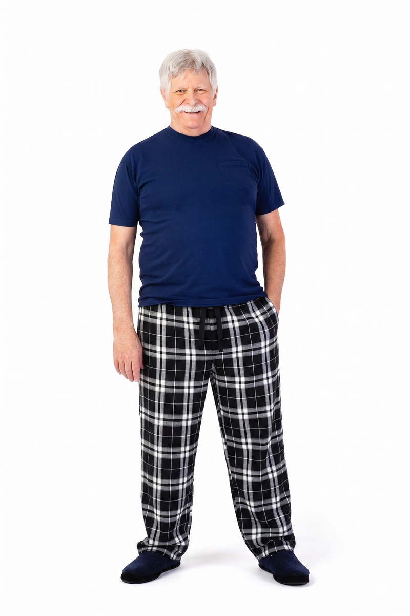 Men's Flannel PJ Bottoms by Buck & Buck in black, and available in different sizes. This sleepwear item is part of our pajamas collection.