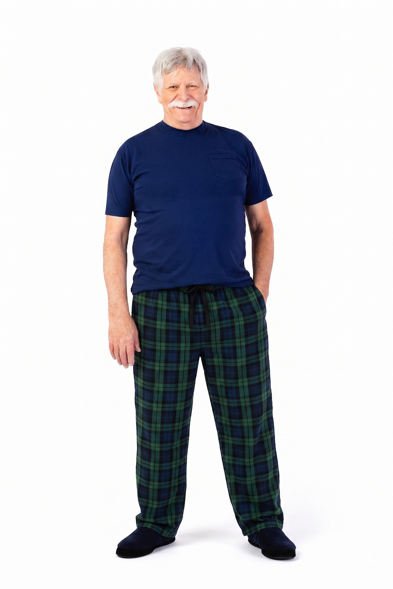 Men's Flannel PJ Bottoms by Buck & Buck in green, and available in different sizes. This sleepwear item is part of our pajamas collection.