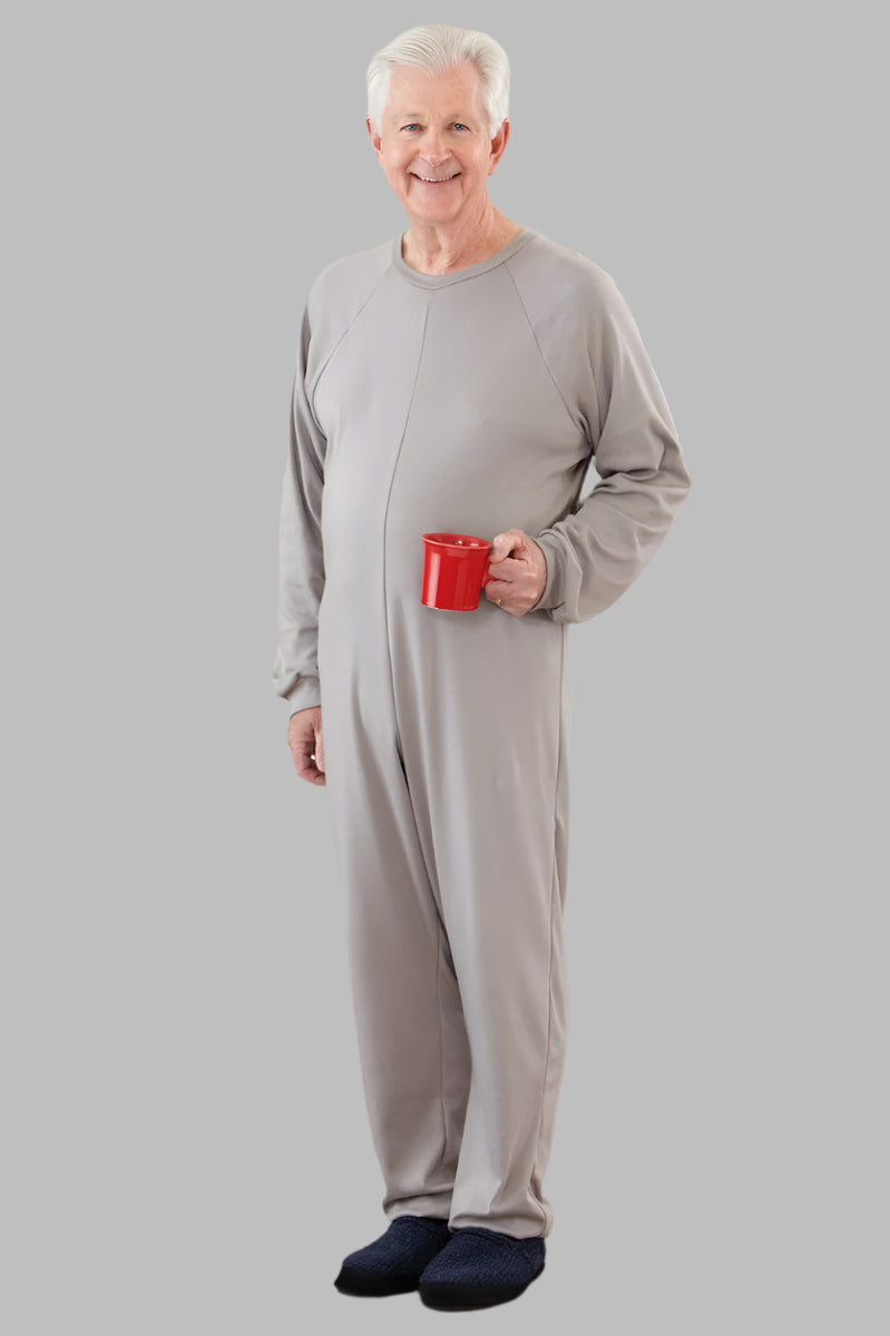 Men's Back-Zip Sleeper Suit by Buck & Buck in Tan/Beige, and available in different sizes. This one-piece garments item is part of our sleepwear & loungewear collection.