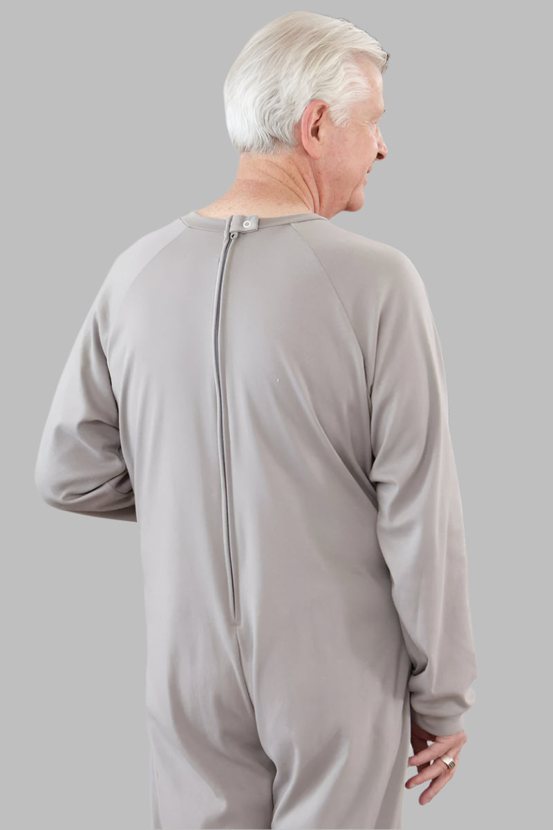 Men's Back-Zip Sleeper Suit by Buck & Buck in Tan/Beige, and available in different sizes. This one-piece garments item is part of our sleepwear & loungewear collection.