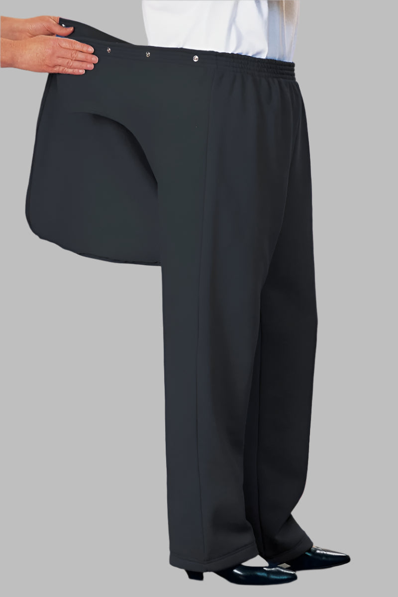 Women's Fleece Back-Flap Pants by Buck & Buck in Black, and available in different sizes. This bottoms item is part of our trousers collection.
