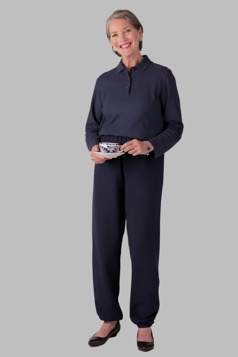 Women's Long Sleeve Polo Shirt by Buck & Buck in Navy, and available in different sizes. This tops item is part of our polos collection.