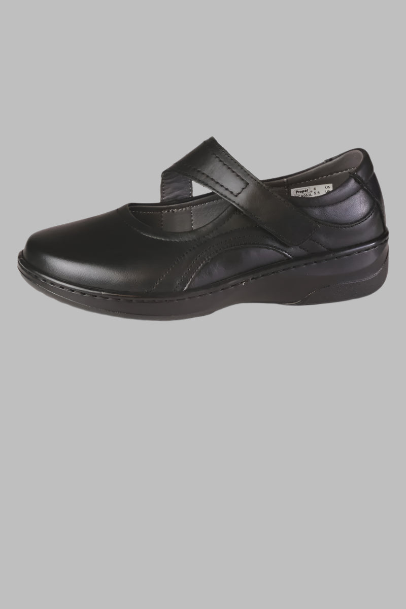 The Golda Mary Jane Shoe for women by Buck & Buck in Black, and available in different sizes. This footwear item is part of our flats collection.
