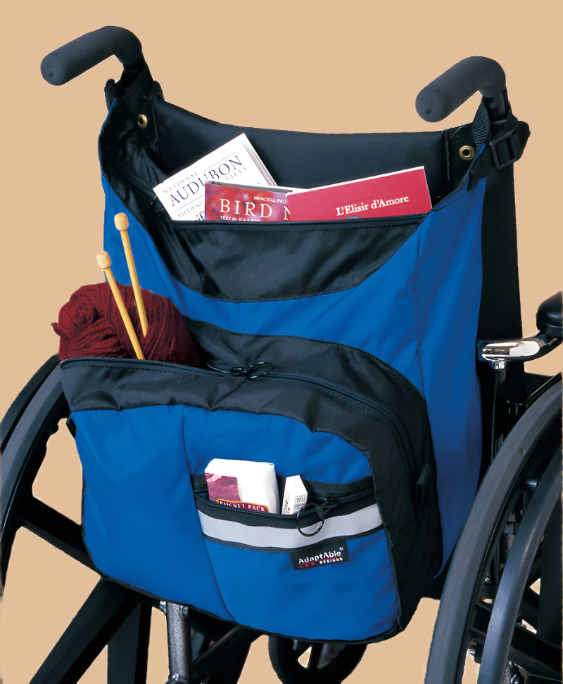 Wheelchair Day Pack by Adaptable Designs by Buck & Buck in Royal, and available only in a one-size option. This accessories & home item is part of our accessibility equipment accessories collection.