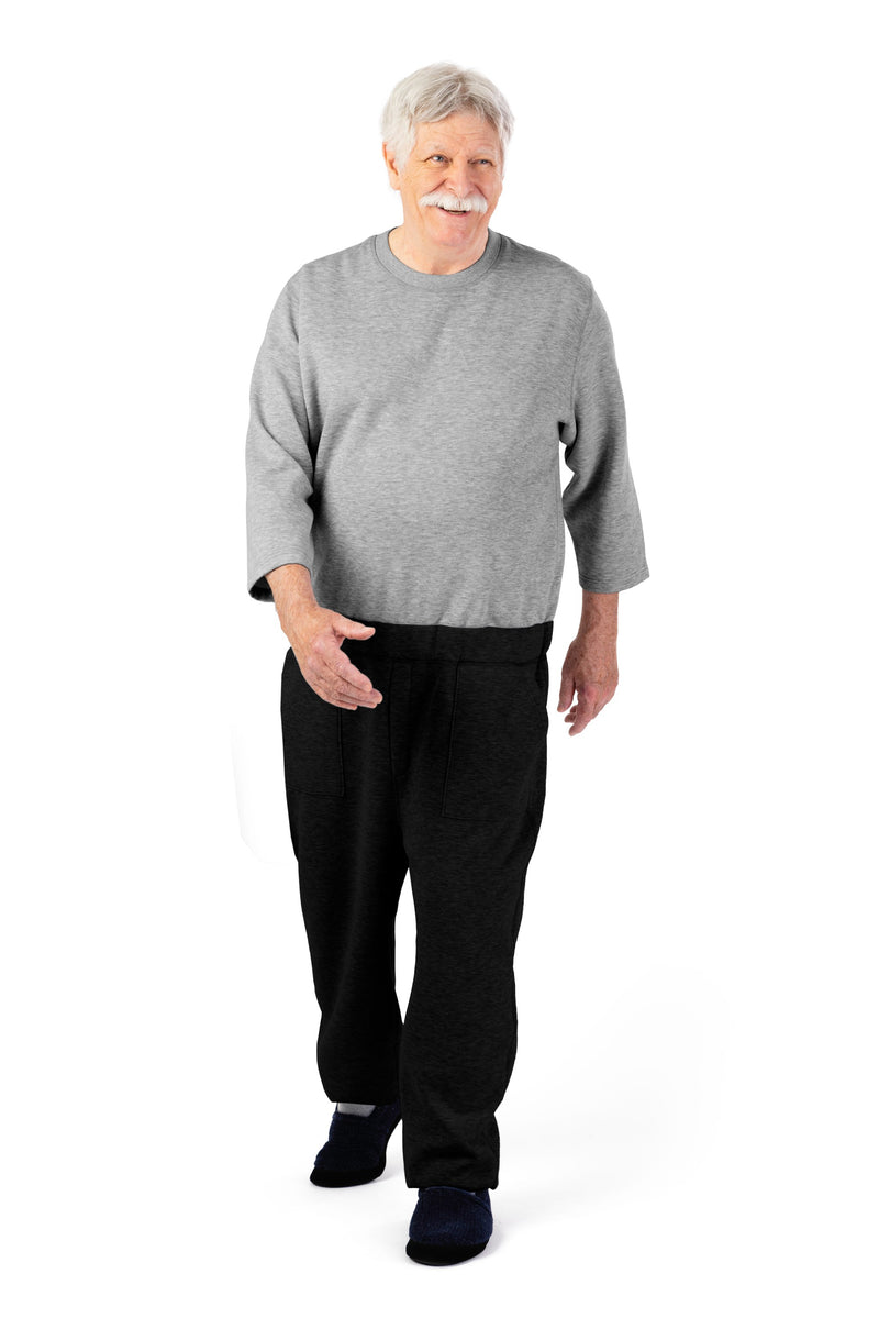 Men's Long Sleeve Fleece Jumpsuit by Buck & Buck in Gray Top/Black Pants, and available in different sizes. This one-piece garments item is part of our one-pieces collection.
