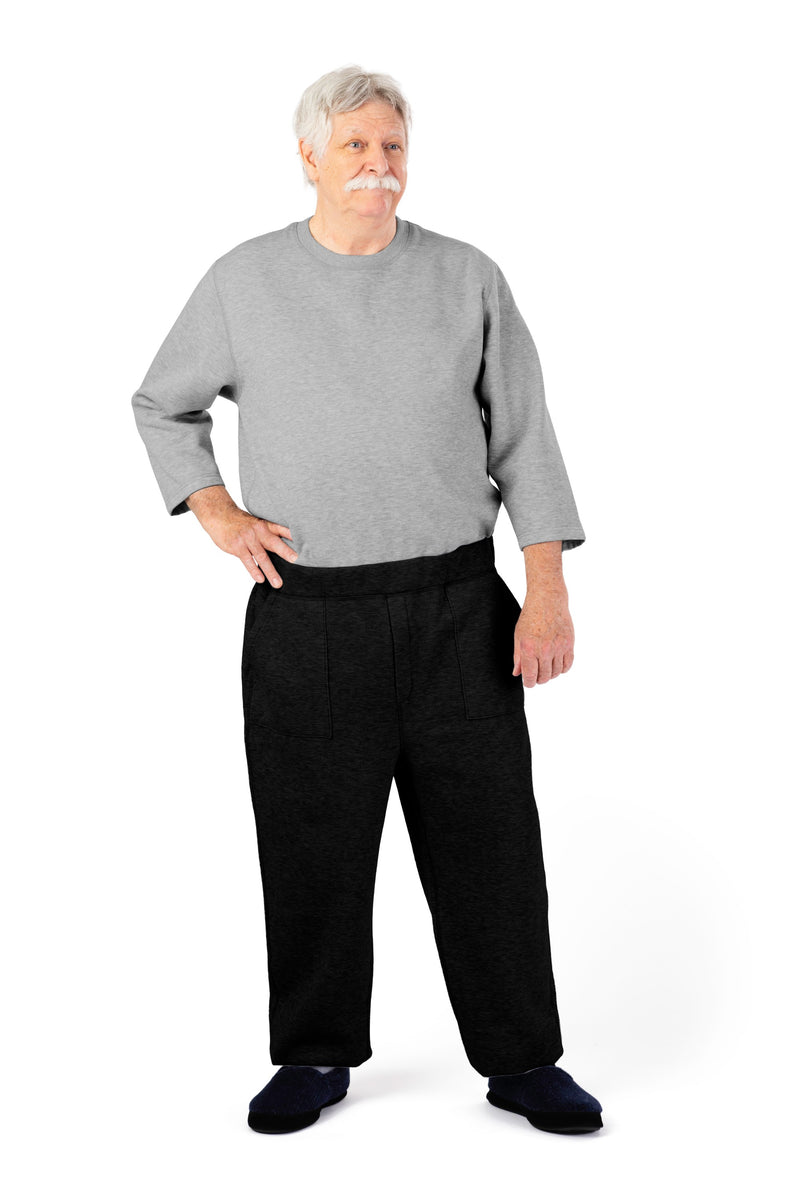 Men's Long Sleeve Fleece Jumpsuit by Buck & Buck in Gray Top/Black Pants, and available in different sizes. This one-piece garments item is part of our one-pieces collection.