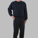 Men's Basic Sweat Jumpsuit by Buck & Buck in navy, and available in different sizes. This one-piece garments item is part of our one-pieces collection.