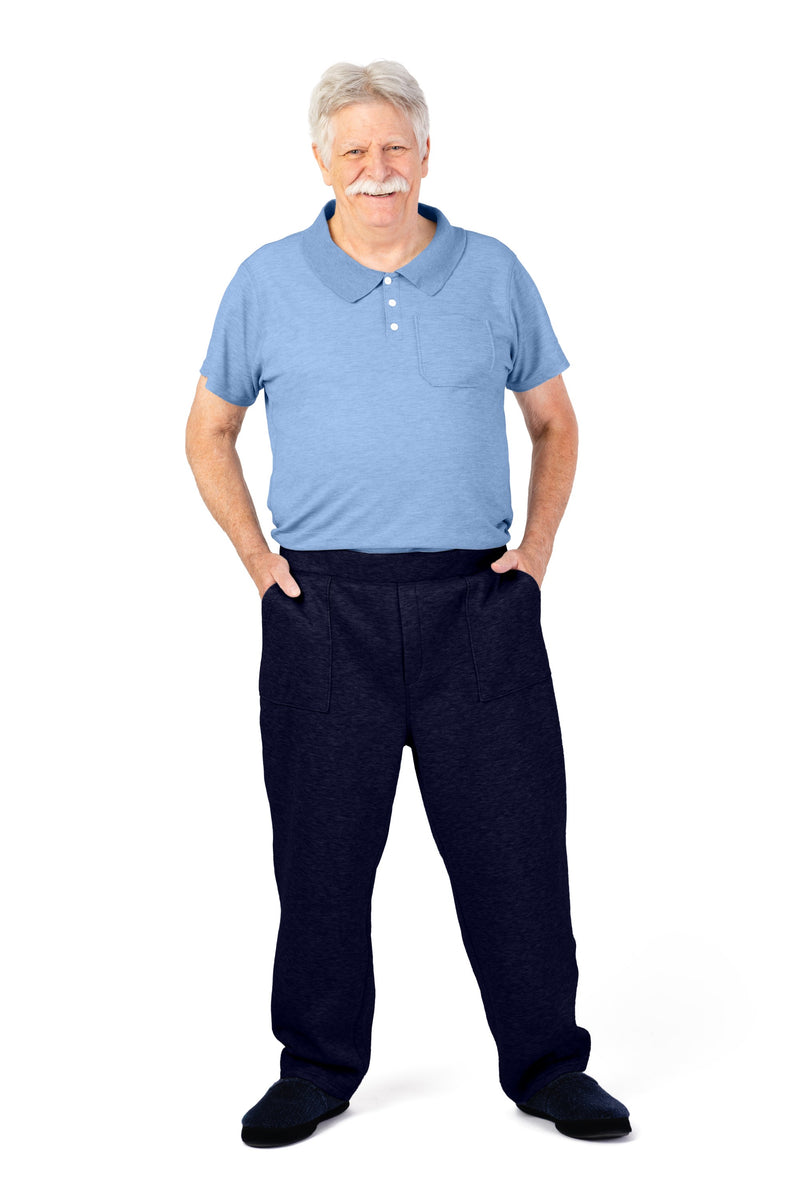 Men's Polo Jumpsuit by Buck & Buck in Medium Blue Top/Navy Pants, and available in different sizes. This one-piece garments item is part of our one-pieces collection.