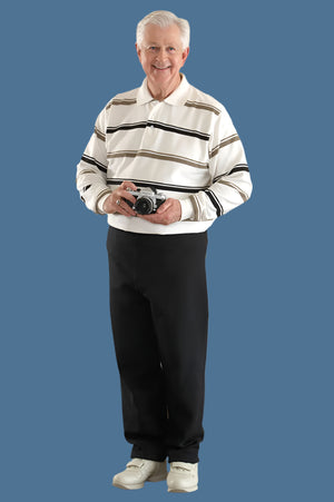 Men's Long Sleeve Polo Jumpsuit (S-2X)