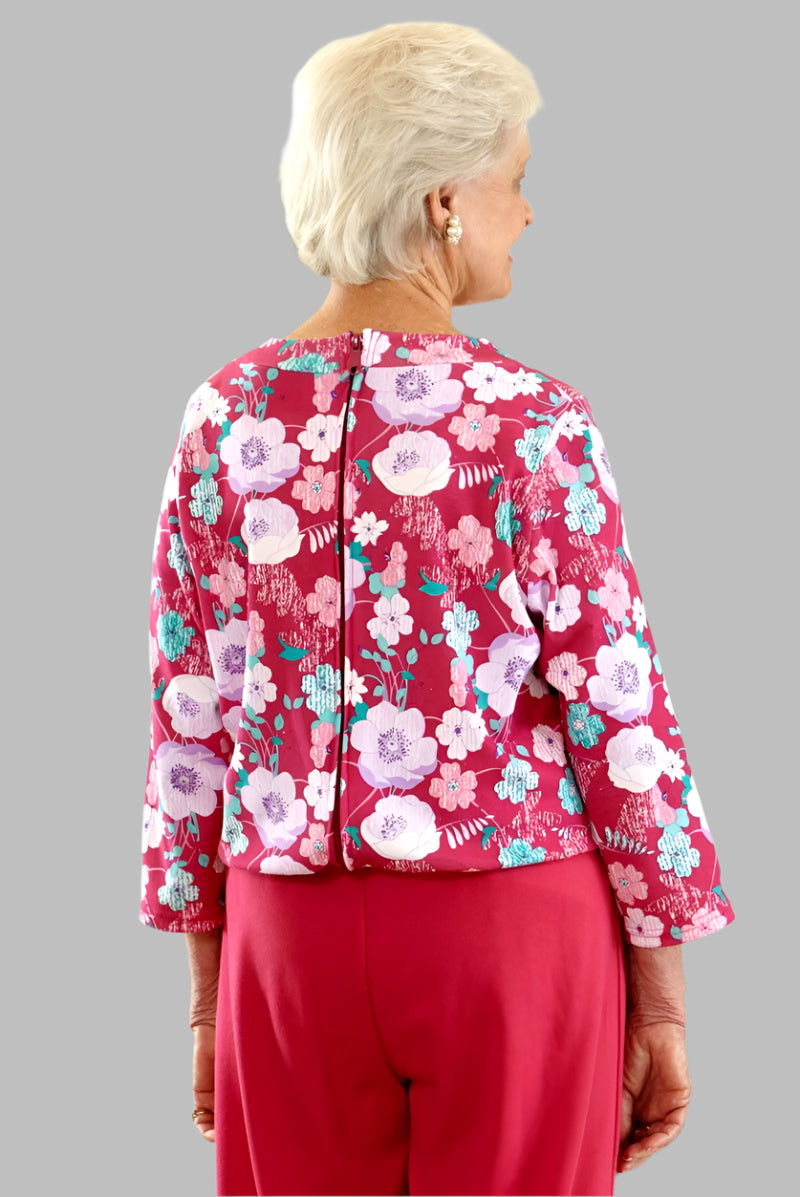 Capri Perfect Fit Jumpsuit-Printed Top for women by Buck & Buck in Red, and available in different sizes. This one-piece garments item is part of our one-pieces collection.