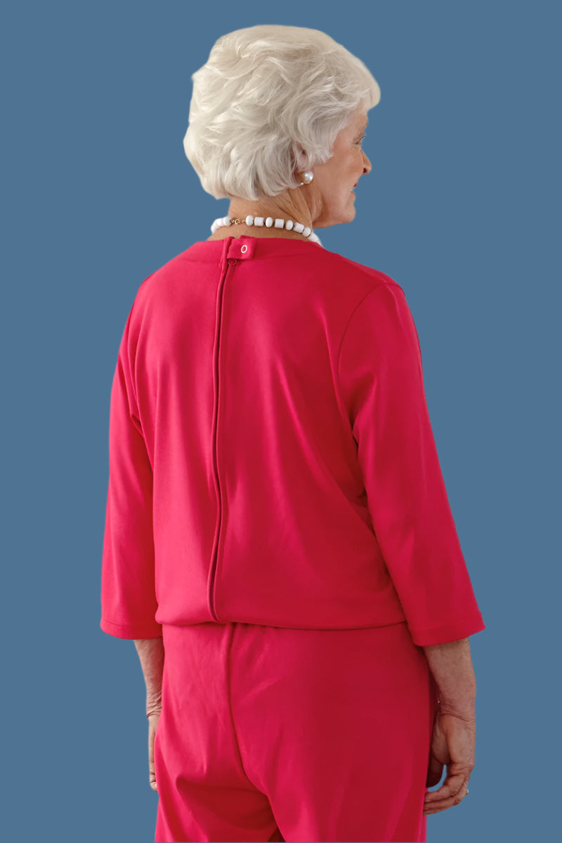 Women's Basic Perfect-Fit Jumpsuit by Buck & Buck in Red, and available in different sizes. This one-piece garments item is part of our one-pieces collection.