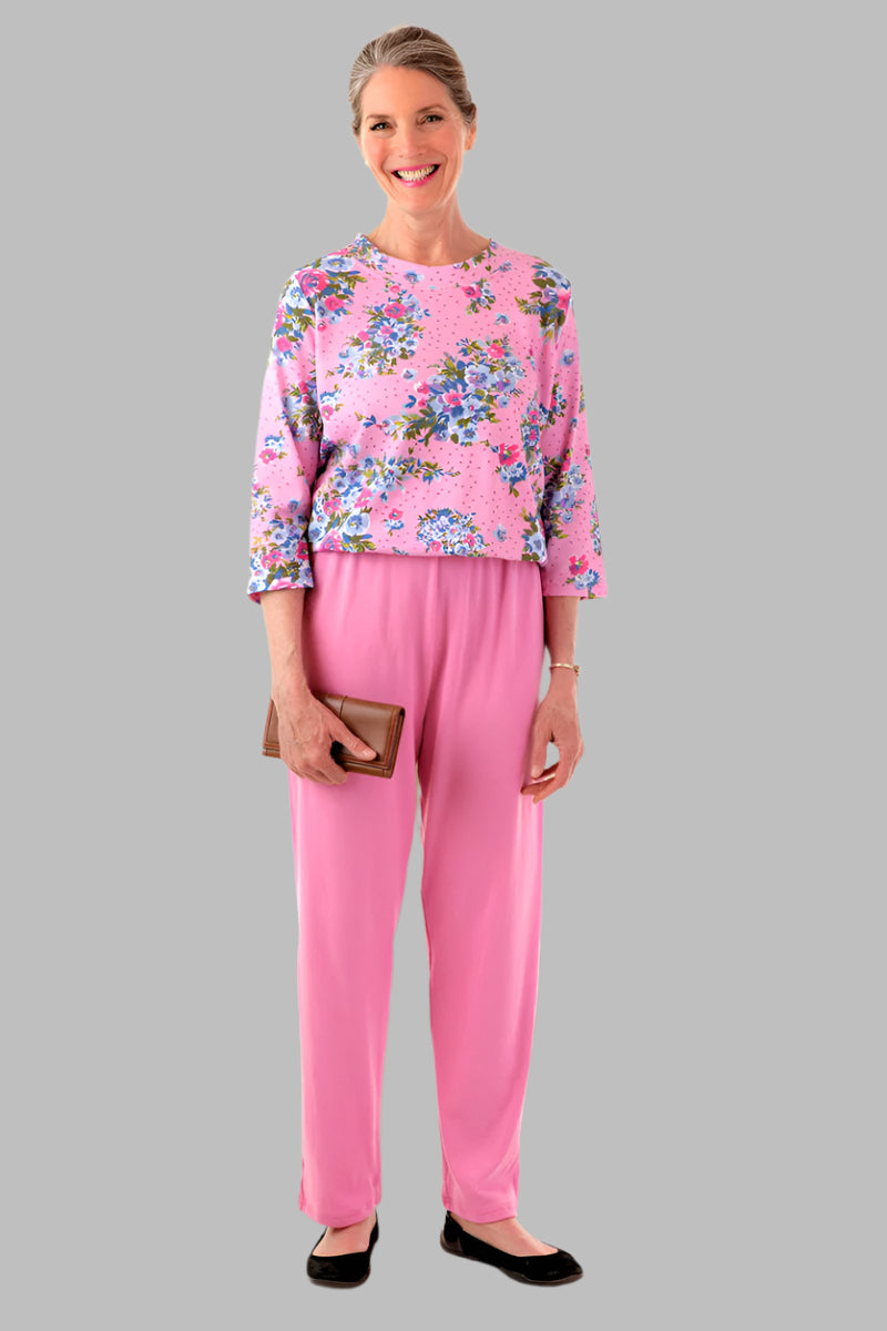 Printed Top Perfect Fit Jumpsuit for women by Buck & Buck in rose, and available in different sizes. This one-piece garments item is part of our one-pieces collection.