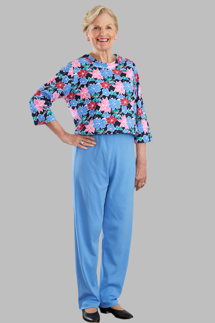 Printed Top Perfect Fit Jumpsuit for women by Buck & Buck in Royal, and available in different sizes. This one-piece garments item is part of our one-pieces collection.