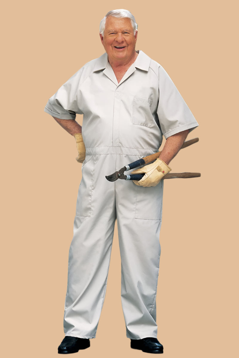 Men's Back-Zip Jumpsuit by Buck & Buck, and available only in a one-size option. This one-piece garments item is part of our one-pieces collection.