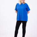 Women's Short Sleeve Wrap Back T-Shirt by Buck & Buck in royal, and available in different sizes. This tops item is part of our t-shirts collection.
