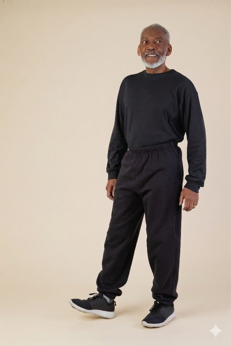 Men's Long Sleeve Solid wrap back T-Shirt by Buck & Buck in black, and available in different sizes. This tops item is part of our t-shirts collection.