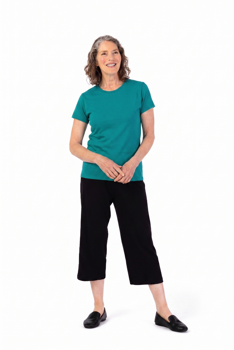 Women's Short Sleeve Solid T-Shirt by Buck & Buck in jade, and available in different sizes. This tops item is part of our t-shirts collection.