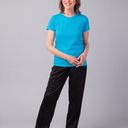 Women's Short Sleeve Solid T-Shirt by Buck & Buck in turquoise, and available in different sizes. This tops item is part of our t-shirts collection.