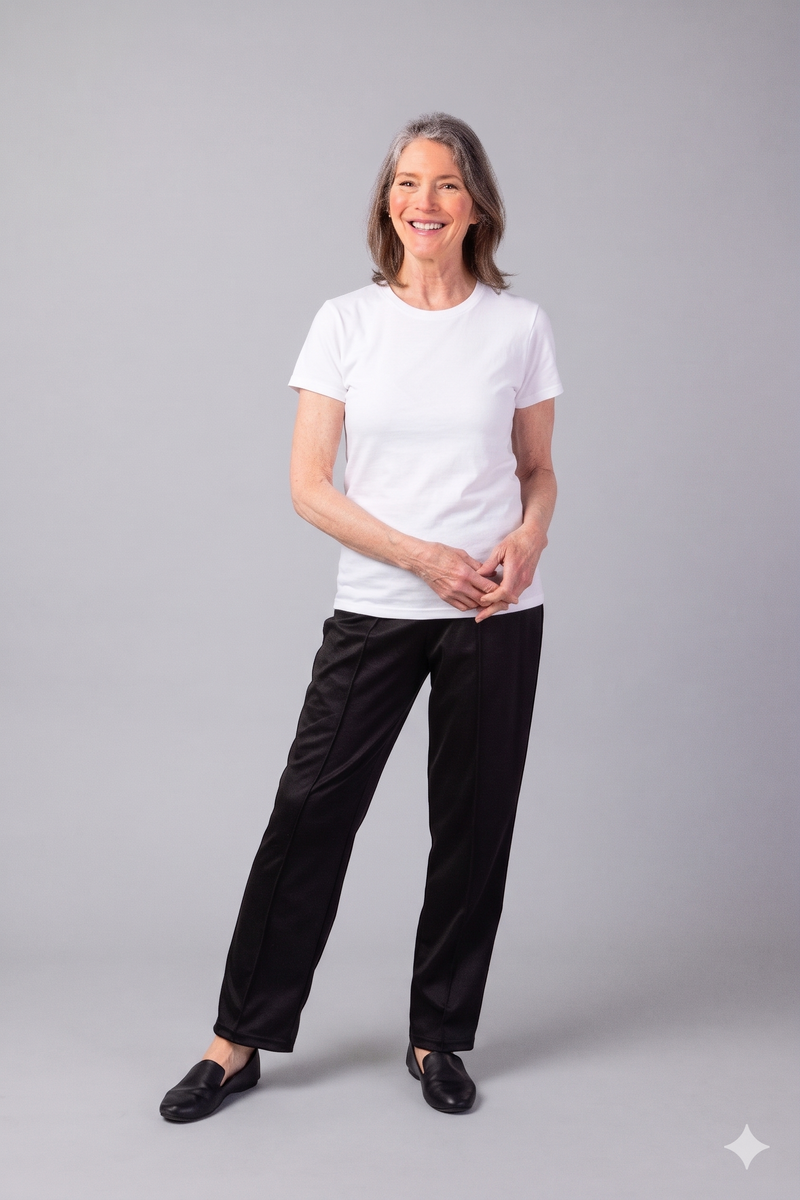 Women's Short Sleeve Solid T-Shirt by Buck & Buck in white, and available in different sizes. This tops item is part of our t-shirts collection.
