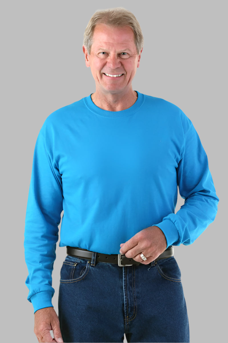 Men's Long Sleeve Solid T-Shirt by Buck & Buck, and available in different sizes. This tops item is part of our t-shirts collection.