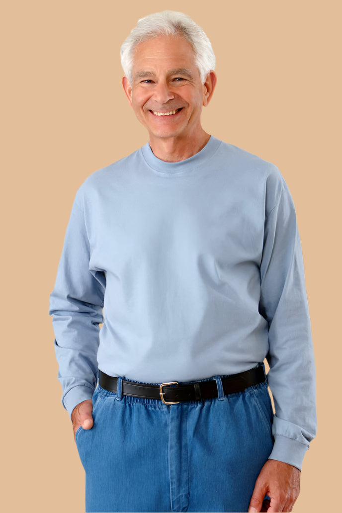 Men's Long Sleeve Solid T-Shirt by Buck & Buck, and available in different sizes. This tops item is part of our t-shirts collection.