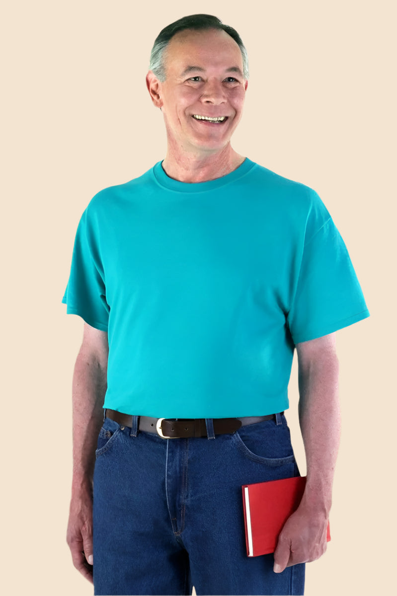 Men's Short Sleeve Solid Snap Back T-Shirt by Buck & Buck, and available in different sizes. This tops item is part of our t-shirts collection.