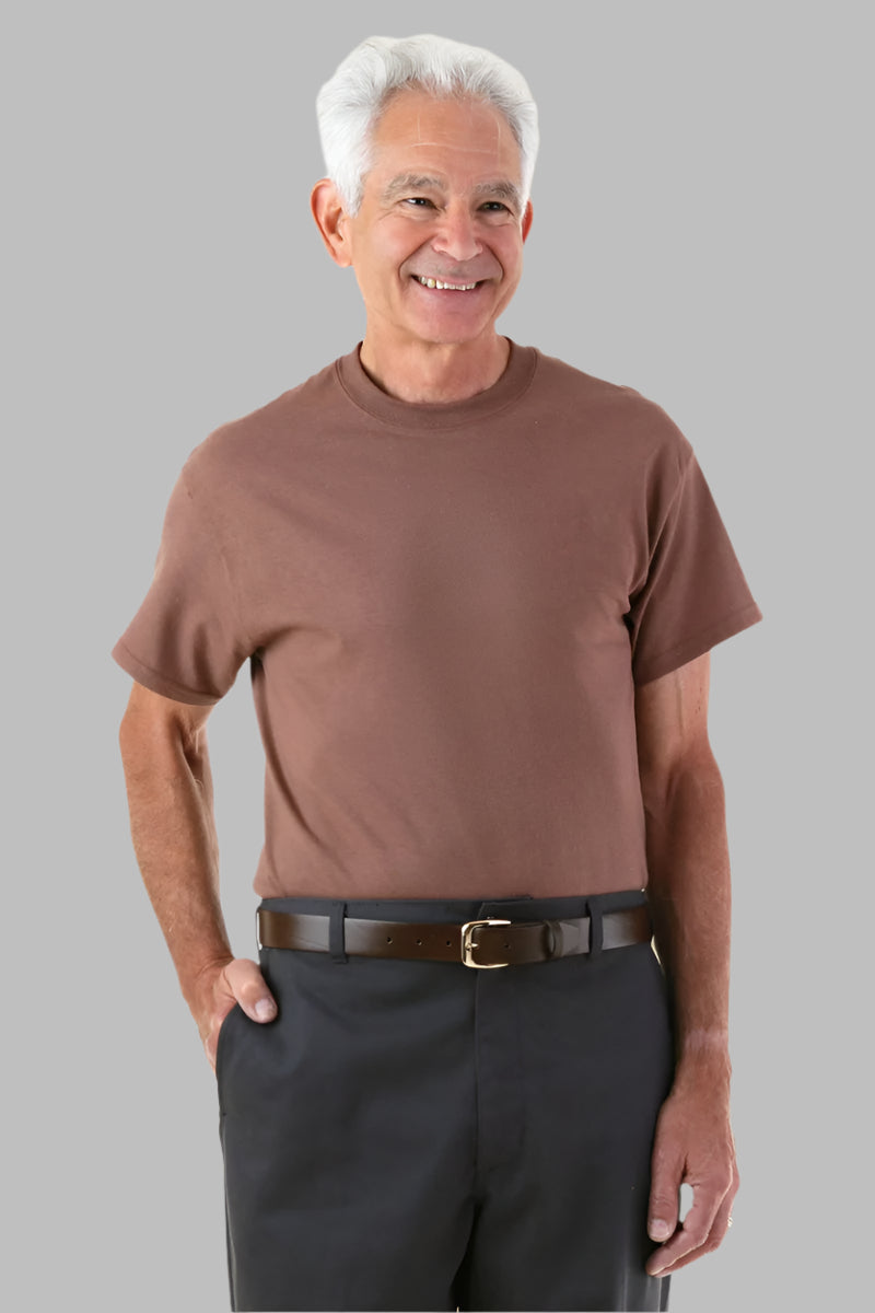 Men's Short Sleeve Solid Snap Back T-Shirt by Buck & Buck, and available in different sizes. This tops item is part of our t-shirts collection.