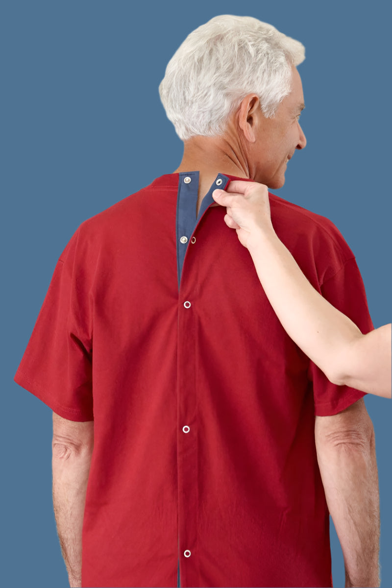 Men's Short Sleeve Solid Snap Back T-Shirt by Buck & Buck in Red, and available in different sizes. This tops item is part of our t-shirts collection.