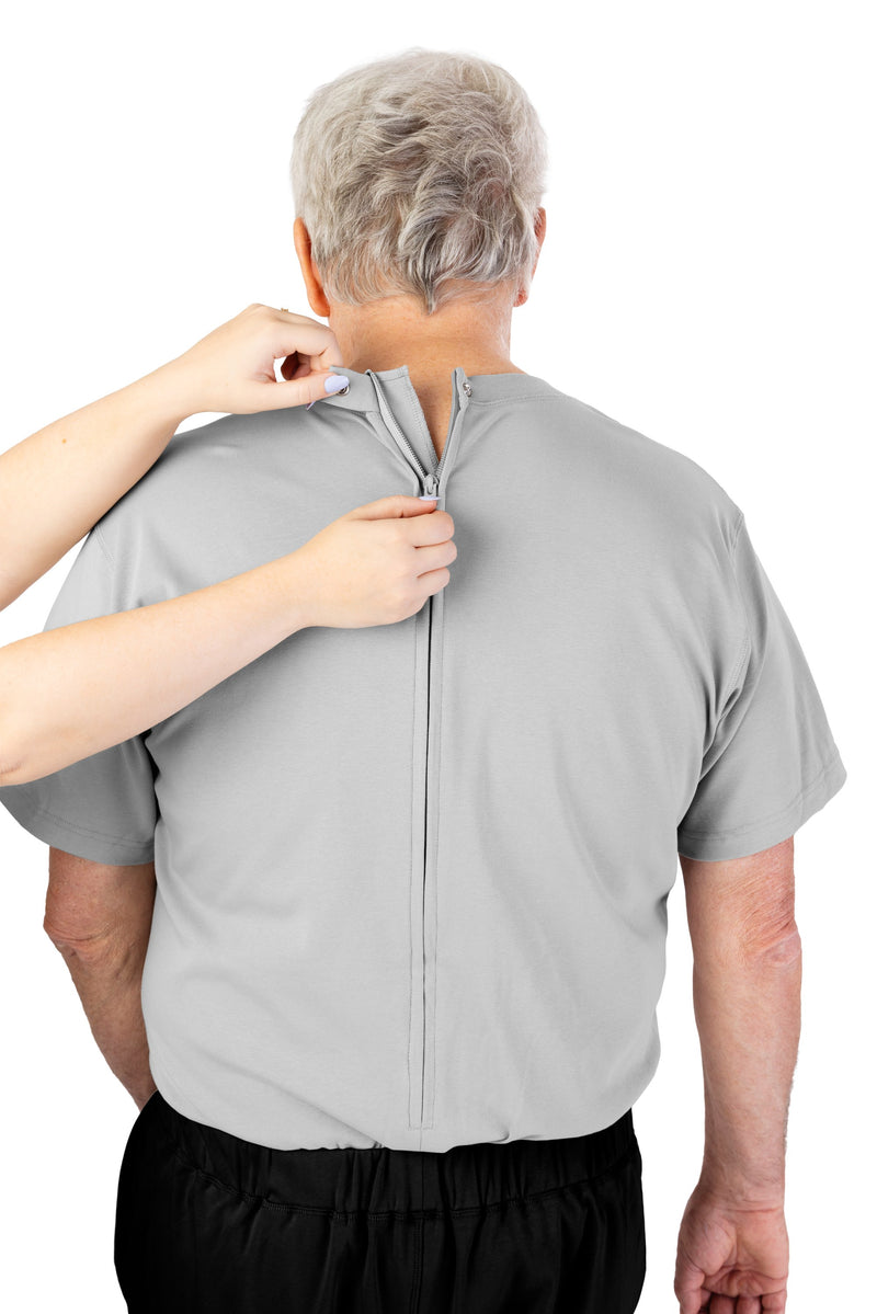 Men's Short Sleeve Jumpsuit by Buck & Buck in Gray Top/Black Pants, and available in different sizes. This one-piece garments item is part of our one-pieces collection.