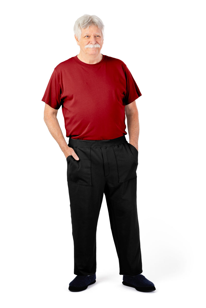 Men's Short Sleeve Jumpsuit by Buck & Buck in Red Top/Black Pants, and available in different sizes. This one-piece garments item is part of our one-pieces collection.
