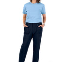 Women's Short Sleeve Jumpsuit by Buck & Buck in Blue Top/Navy Pants, and available in different sizes. This one-piece garments item is part of our one-pieces collection.