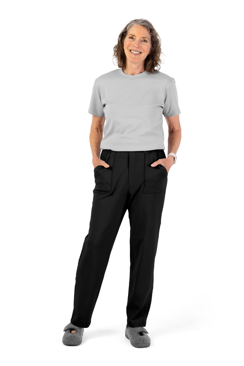 Women's Short Sleeve Jumpsuit by Buck & Buck in Gray Top/Black Pants, and available in different sizes. This one-piece garments item is part of our one-pieces collection.