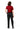 Women's Short Sleeve Jumpsuit by Buck & Buck in Red Top/Black Pants, and available in different sizes. This one-piece garments item is part of our one-pieces collection.