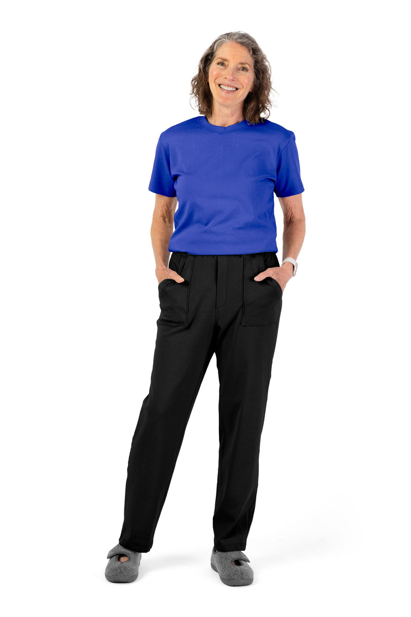 Women's Short Sleeve Jumpsuit by Buck & Buck in Royal Top/Black Pants, and available in different sizes. This one-piece garments item is part of our one-pieces collection.