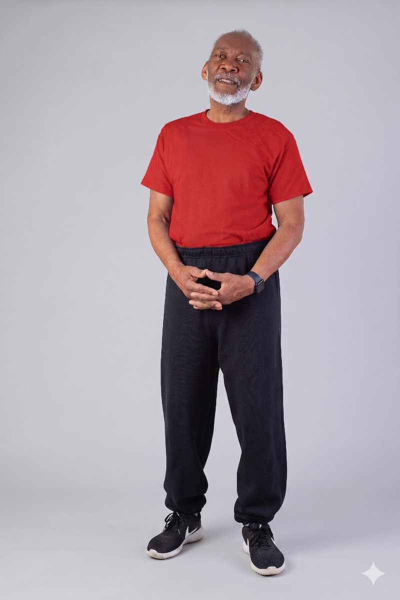 Men's Short Sleeve Basic T-Top Jumpsuit by Buck & Buck in red Top/black Pants, and available in different sizes. This one-piece garments item is part of our one-pieces collection.