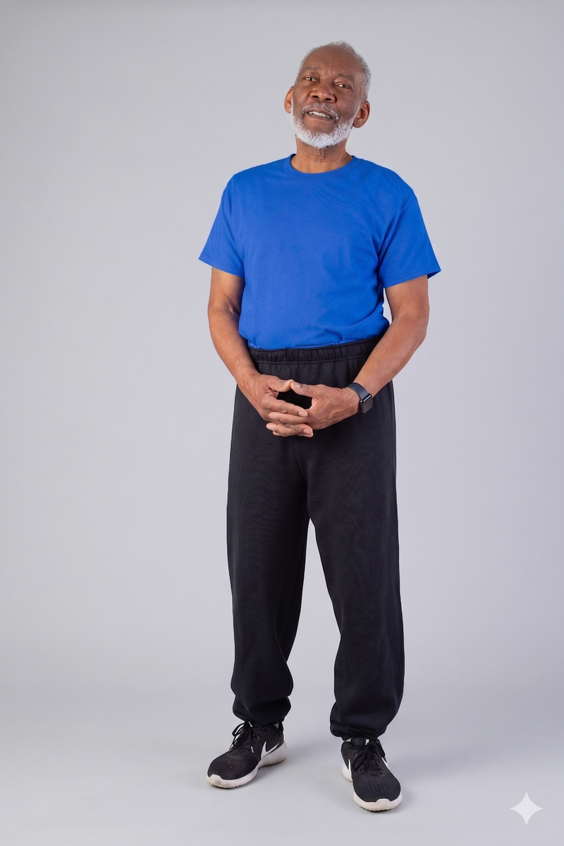 Men's Short Sleeve Basic T-Top Jumpsuit by Buck & Buck in royal Top/black Pants, and available in different sizes. This one-piece garments item is part of our one-pieces collection.