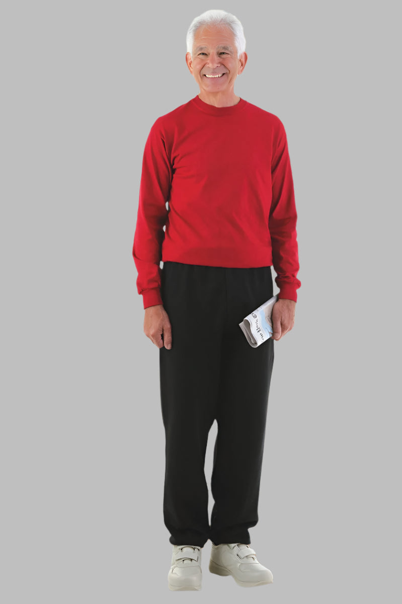 Men's Long Sleeve Basic T-Top Jumpsuit by Buck & Buck in Red Top/Black Pants, and available in different sizes. This one-piece garments item is part of our one-pieces collection.
