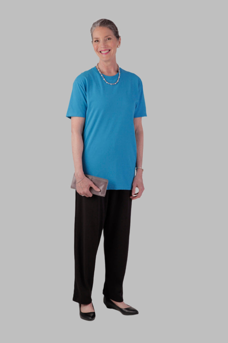 Women's Light Weight Short Sleeve T-Shirt by Buck & Buck in Turquoise, and available in different sizes. This tops item is part of our t-shirts collection.