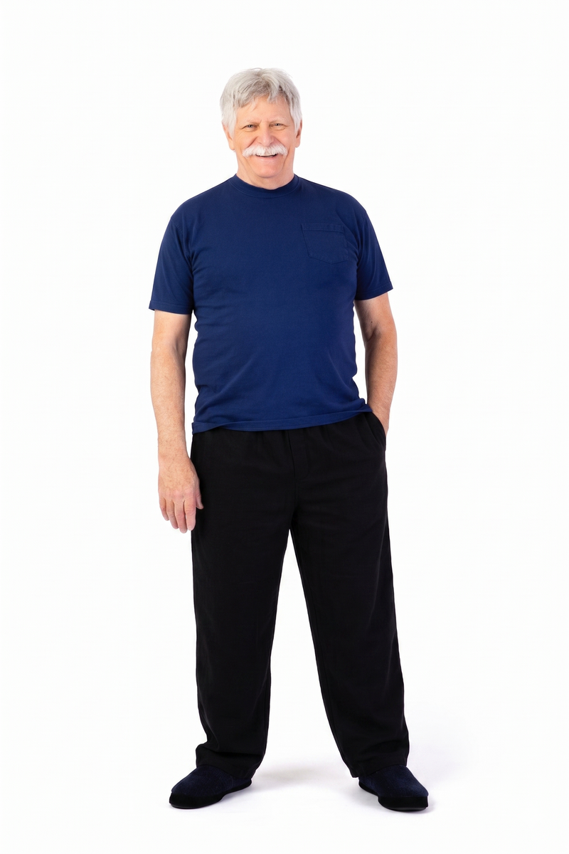 Men's Light Weight Short Sleeve T-Shirt by District in navy, and available in different sizes. This tops item is part of our t-shirts collection.