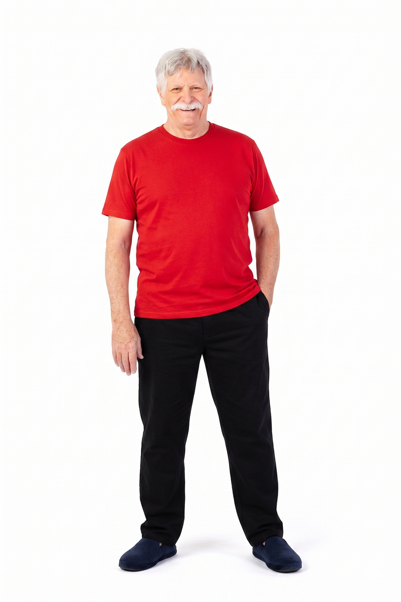 Men's Light Weight Short Sleeve T-Shirt by District in red, and available in different sizes. This tops item is part of our t-shirts collection.