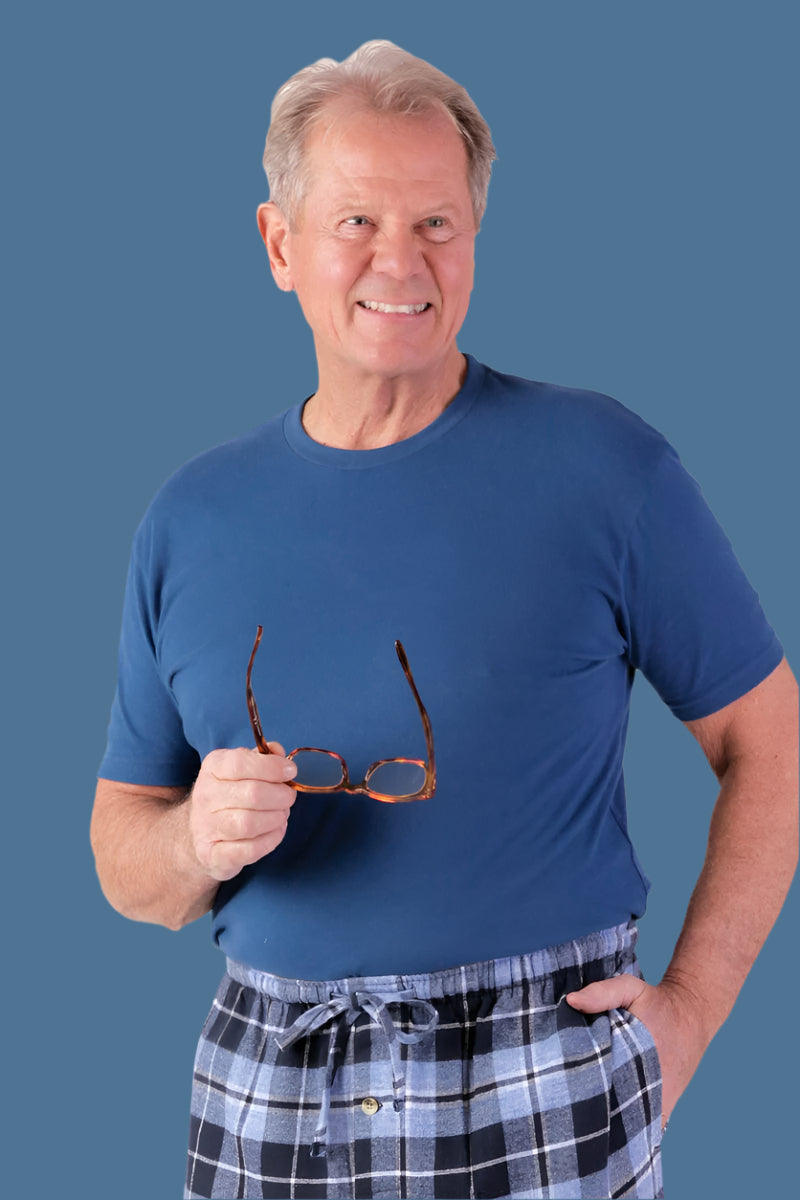 Men's Light Weight Short Sleeve T-Shirt by Buck & Buck in Royal, and available in different sizes. This tops item is part of our t-shirts collection.