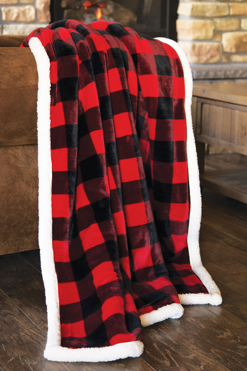 Lumberjack Sherpa Throw by Buck & Buck, and available only in a one-size option. This accessories & home item is part of our blankets collection.