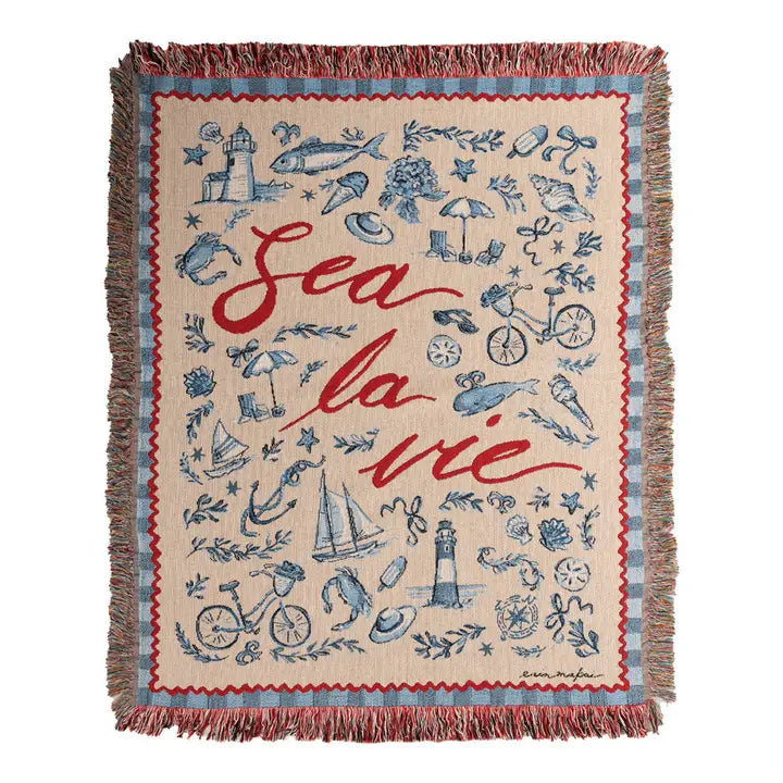 Sea Lie Vie Woven Throw by Buck & Buck, and available only in a one-size option. This accessories & home item is part of our blankets collection.