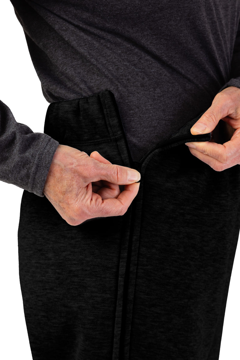 Women's Side Zip Fleece Pants by Buck & Buck in Black, and available in different sizes. This bottoms item is part of our trousers collection.