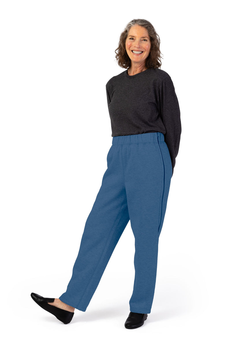 Women's Side Zip Fleece Pants by Buck & Buck in Blue, and available in different sizes. This bottoms item is part of our trousers collection.